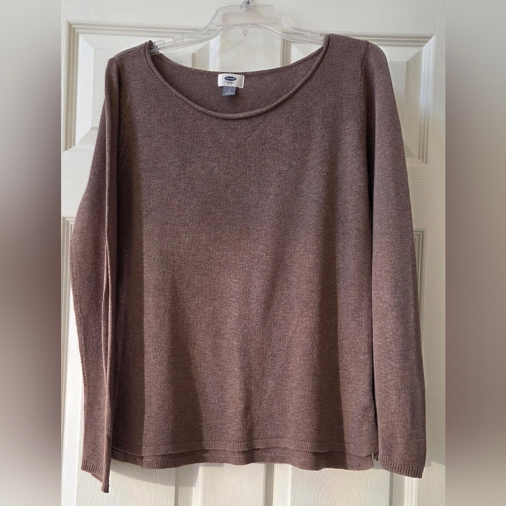 Old Navy Women's Mauve Brown Scoop Neck Sweater